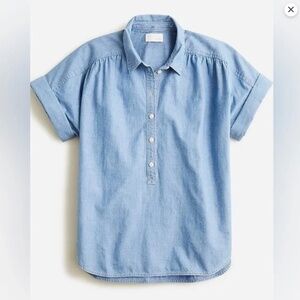 J. Crew Relaxed short-sleeve chambray popover size xxl denim cotton